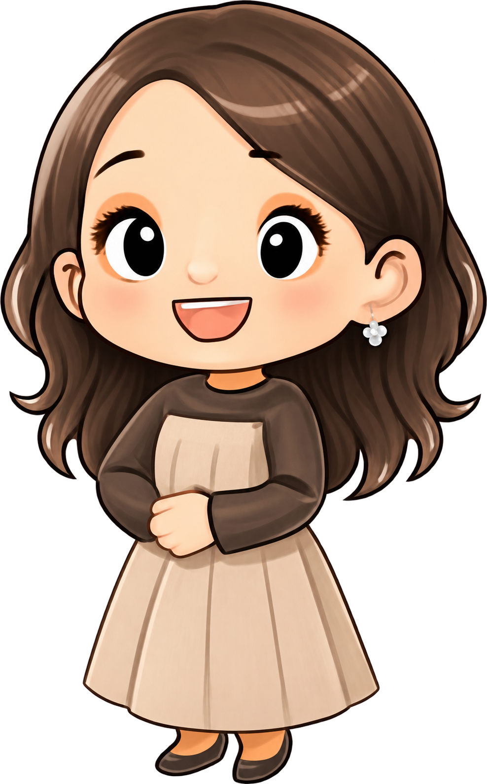 笑顔でご相談を案内する女性のキャラクター